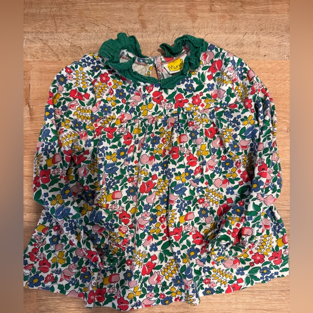 Boden mini frock top with ruffle neckline